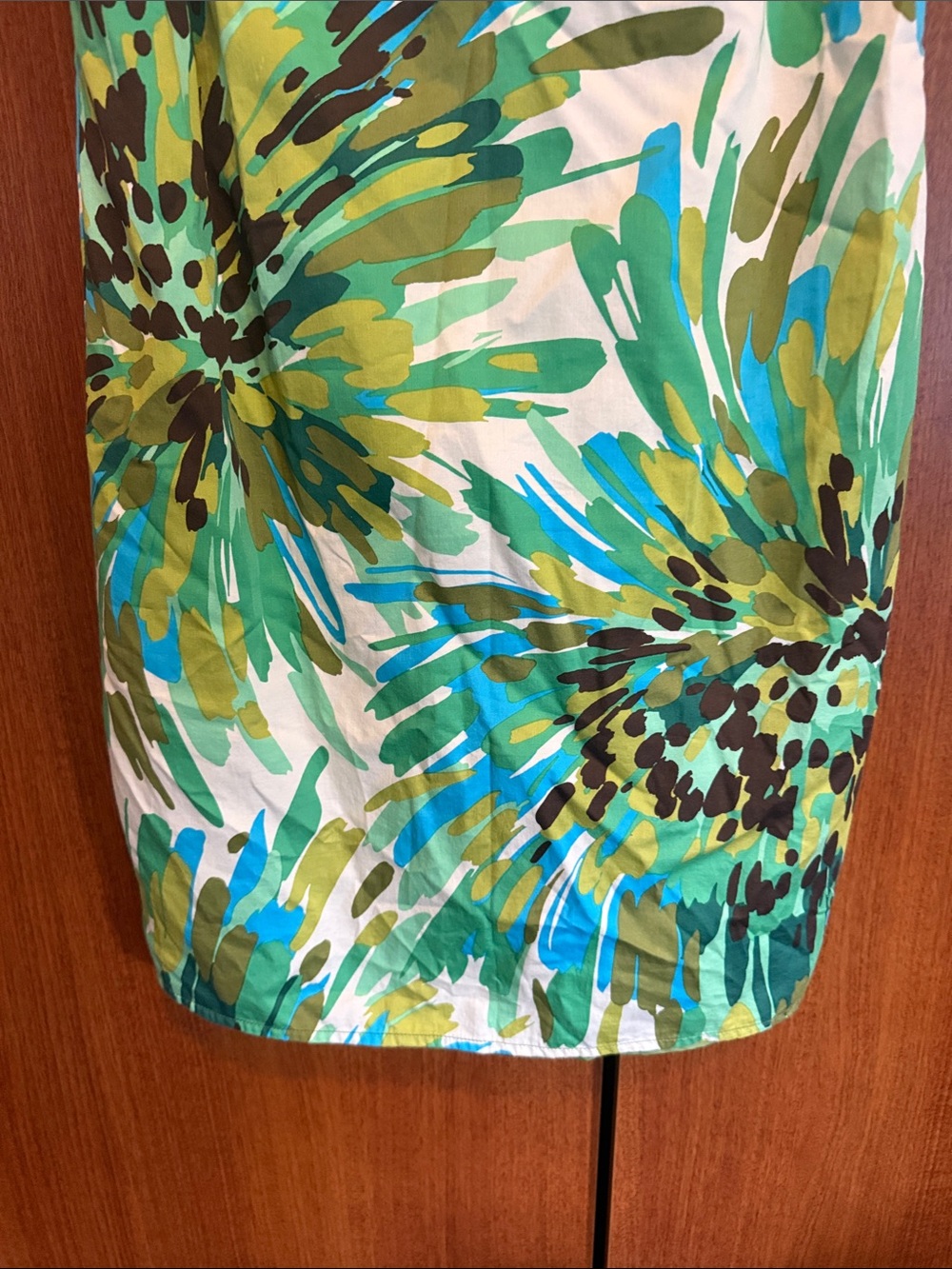 Rabbit Rabbit Rabbit 2000s Green Multi Floral Jeweled Shift Dress - Picture 5 of 8